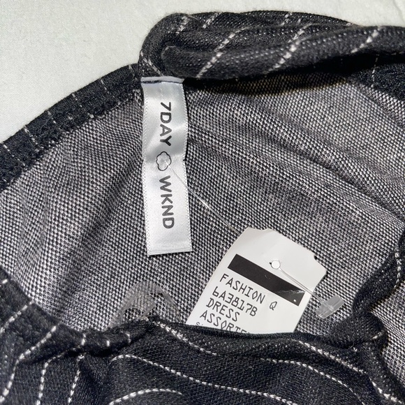 Black Striped Mini Dress size SMALL. Very Soft, Open Back and Adjustable - Picture 3 of 3